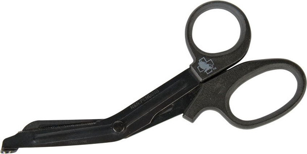 NAR Trauma Shears ZZ-0064 6.25 inch compact black stainless steel paramedic shears front view