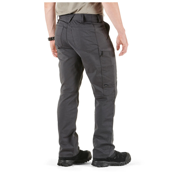 Rear view of 5.11 Apex™ Pant showing deep reinforced main pockets and tactical carry fit. | Volcanic