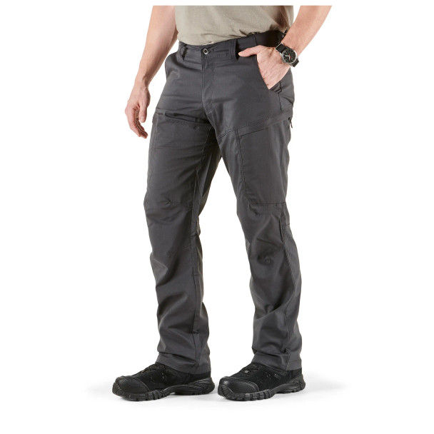 5.11 Apex™ Pant in worn with tactical boots and duty belt demonstrating fit. | Volcanic