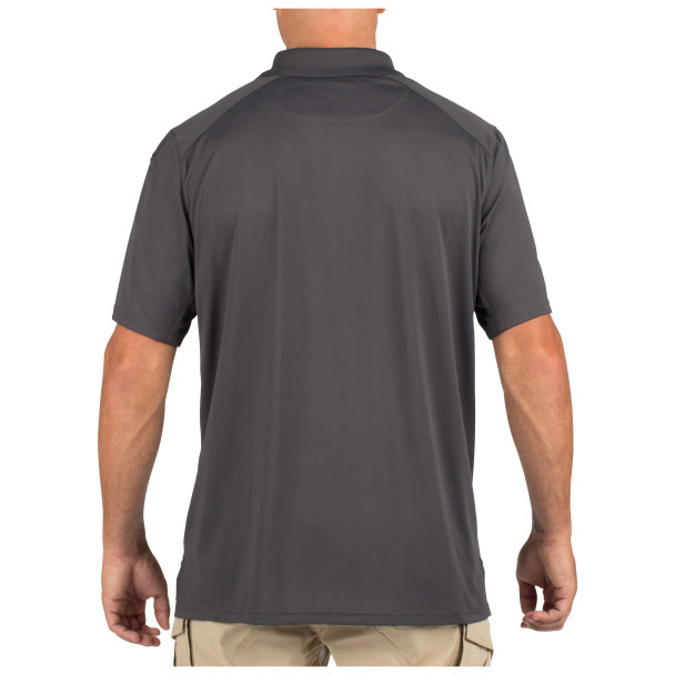 Back view of 5.11 SS Helios Polo showing professional tactical styling and regular fit. | Charcoal