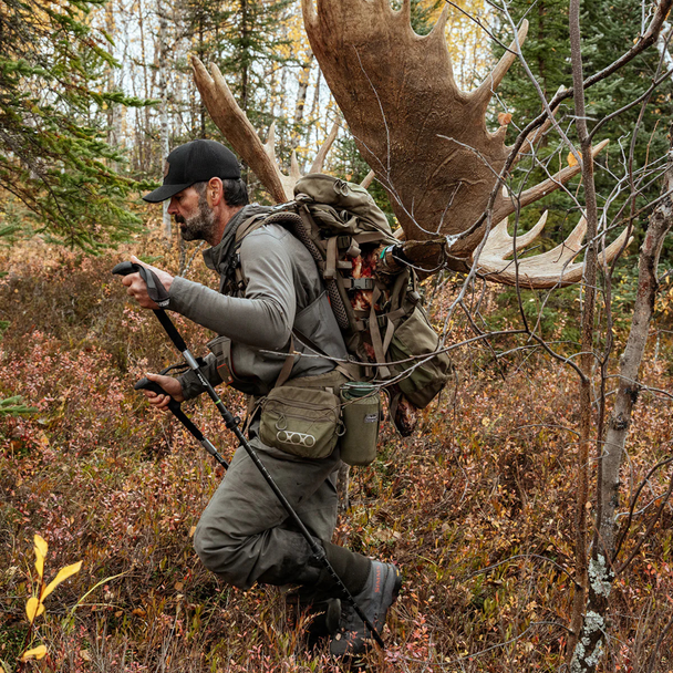 Eberlestock T45 Brute 4500 hunting backpack in backcountry moose hunt.