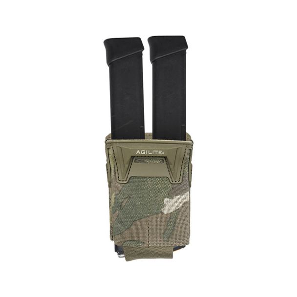 Agilite Pincer Single Multi-Caliber Mag Pouch with two extended Glock mags