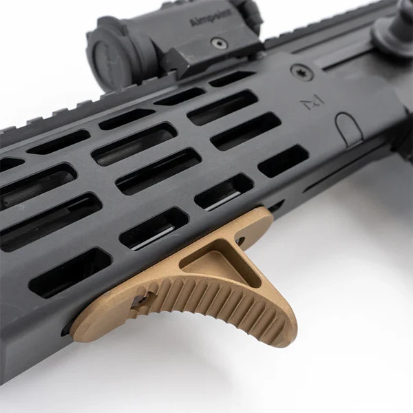 True North Concepts GripStop Standard Length M-LOK mounted on rifle handguard providing enhanced control and barrier stop
