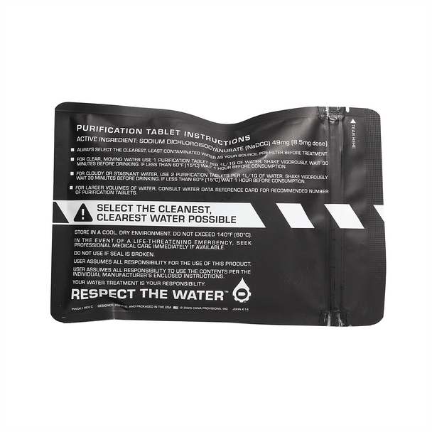 Water Decon Kit Back Directions