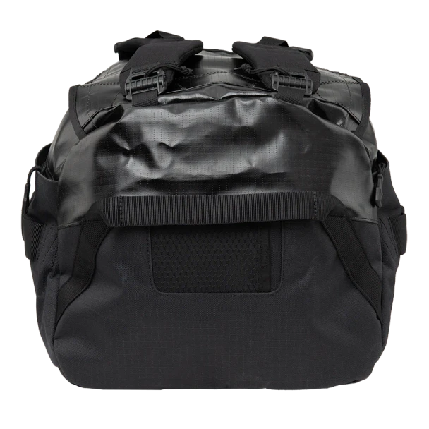 Vertx RLT 50L Duffel Bag VTX-VTX5096 black side view showing shoulder strap attachment point, side pocket, and overall bag profile