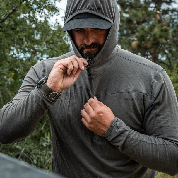 Eberlestock Lochsa 300 Merino Zip Hoody - Slate - Worn Outdoors