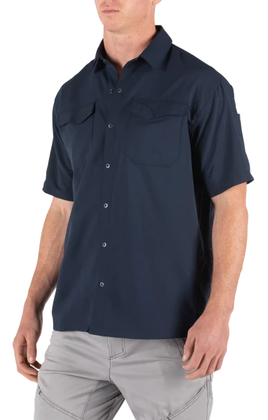 5.11 Tactical Freedom Flex Short Sleeve Shirt - Peacoat - Front Angle View