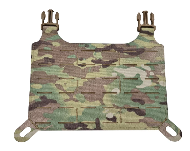 Esstac Daeodon PALS Panel MultiCam front view showing laser cut PALS webbing rows and WASM buckle mounts at top corners