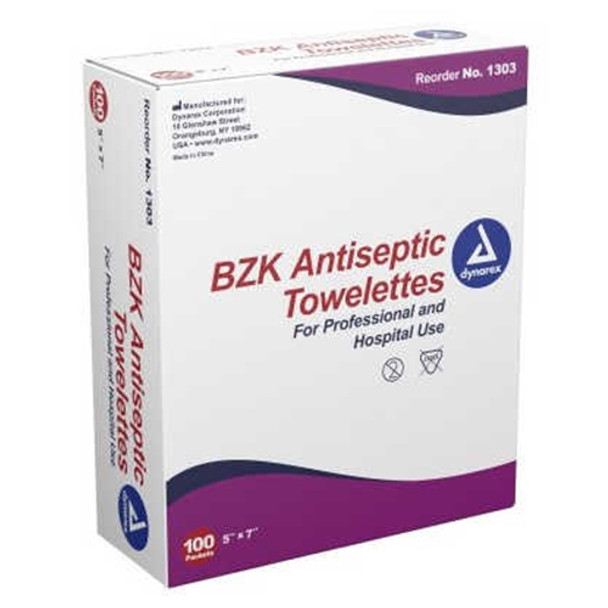 Dynarex BZK Antiseptic Towelettes Sanitizing Wipes