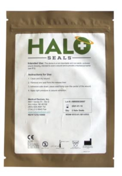 Halo Seal Flat 10.75" x 7.5" (1) Chest Seal 1216-10000