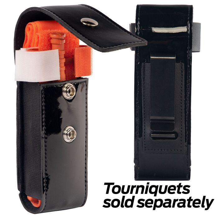 Black Leather Tourniquet Holders w/ Multiple Finish 4280