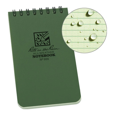 Rite in the Rain green all-weather notebook