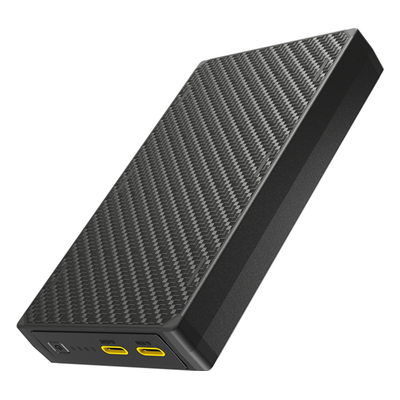 Black carbon fiber texture USB-C power bank