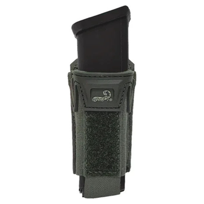 Single mag pouch, OD green nylon, hook-and-loop retention