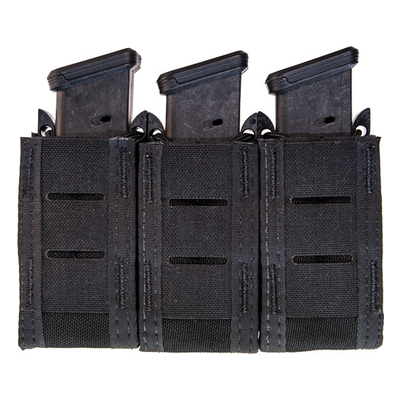 Black nylon triple pistol mag pouch