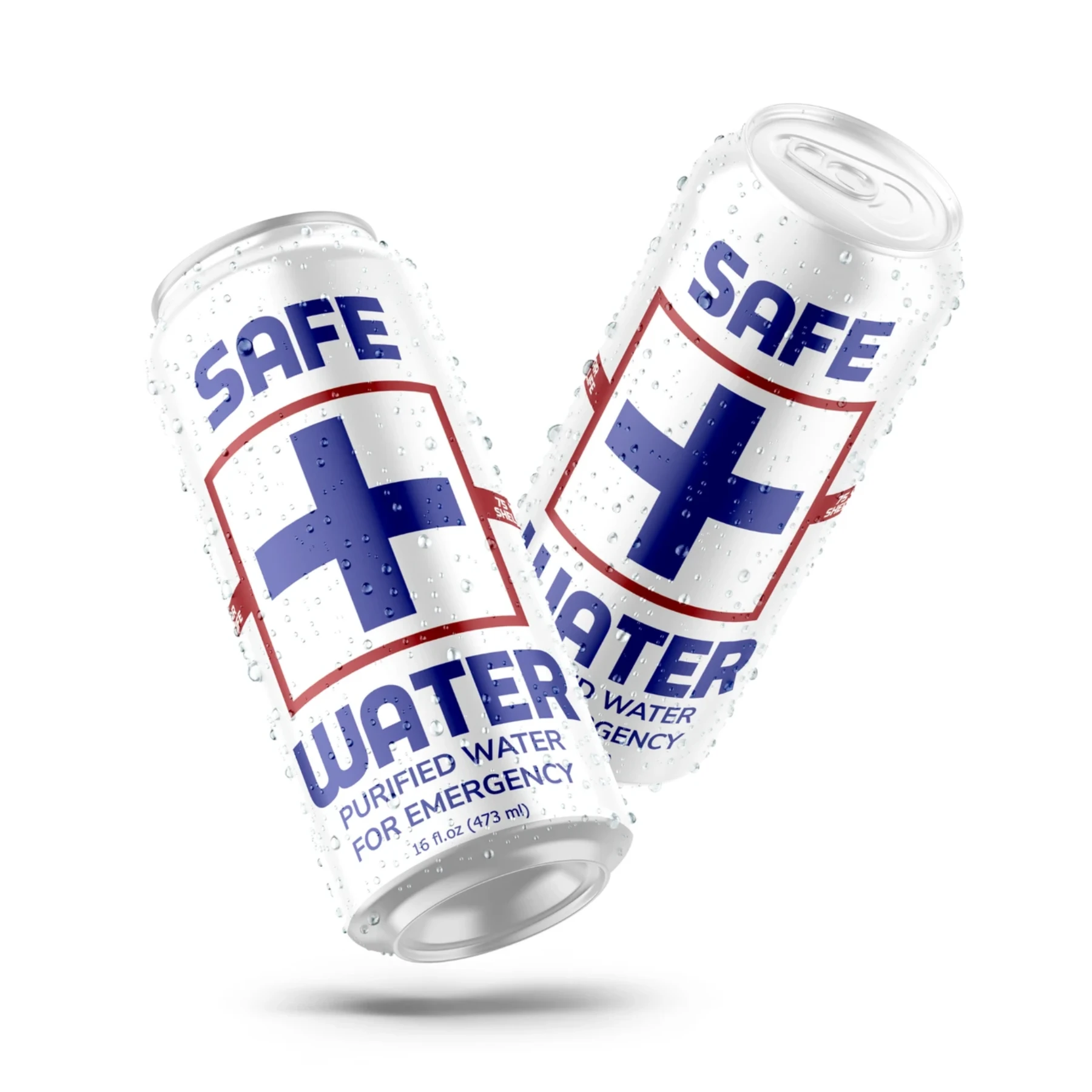 Safe Water canned emergency purified water, two cans