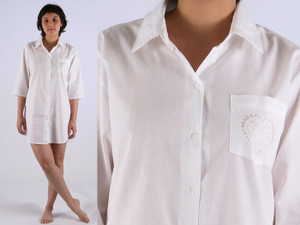 Josie Nightshirt (White/Beige)