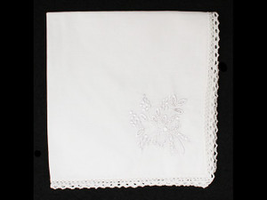 White Wreath Handkerchief - 31 x 31cm