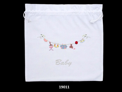 Baby Bag - White/Pale Pink - 38 x 38cm