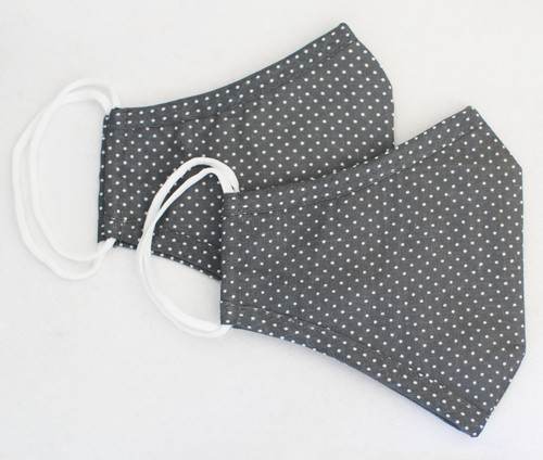 Face Mask - Grey with White Dots (Pack of 2)