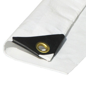 8' x 8' Heavy Duty Premium White Poly Tarp (Actual Size 7'6"x7'6")