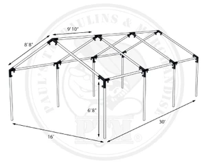 16' x 30' High Peak Canopy (Frame only)