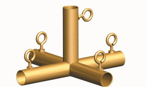 3/4" 5 Way Flat Roof Center Gold (F5)