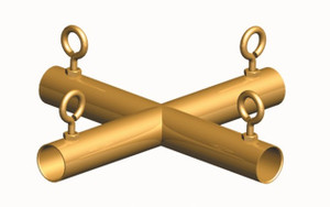 1"  Cross Connector Gold (FX)