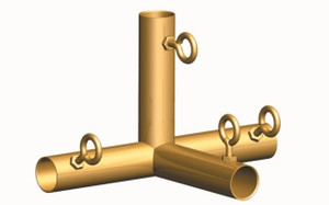 1 3/8" 4 Way Flat Roof Side Gold (F4)