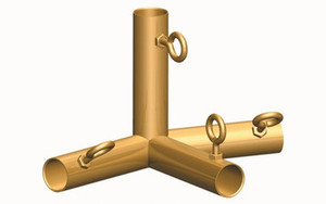 1 5/8" 4-Way Low Peak End Gold (P4D)