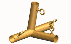 1 5/8" 4-Way Peak Center Slope Down Gold (P4ISL)