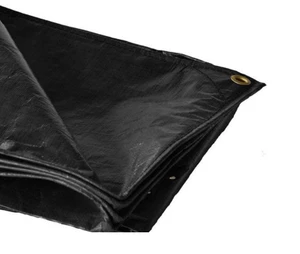 08' X 10' Super Heavy Duty Black Tarp (Actual Size 7'6" X 9'6")