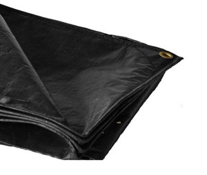 20' X 30' Super Heavy Duty Black Tarp (Actual Size 19'6" X 29'6")