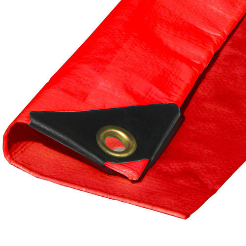 20' x 22' Heavy Duty Red Poly Tarp (Actual Size 19'6" X 21'6")