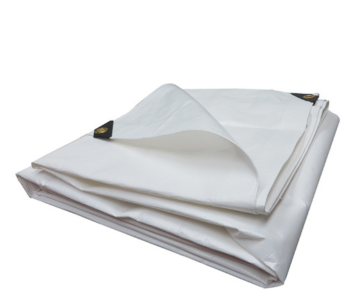 10' X 30' Super Heavy Duty White Tarp (Actual Size 9'6" X 29'6")