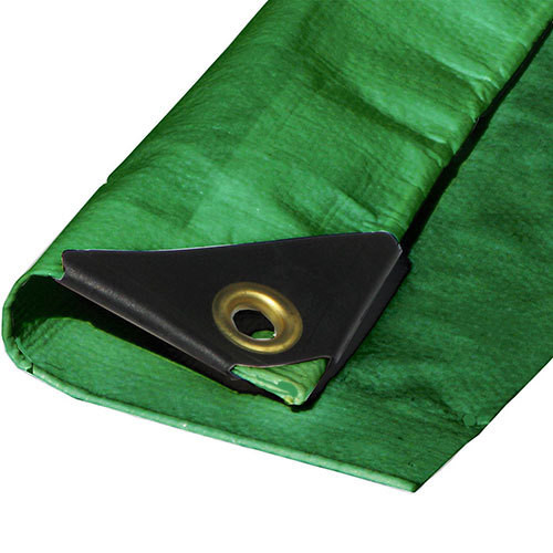 10' X 16' Heavy Duty Green Poly Tarp (Actual Size 9'6" X 15'6")