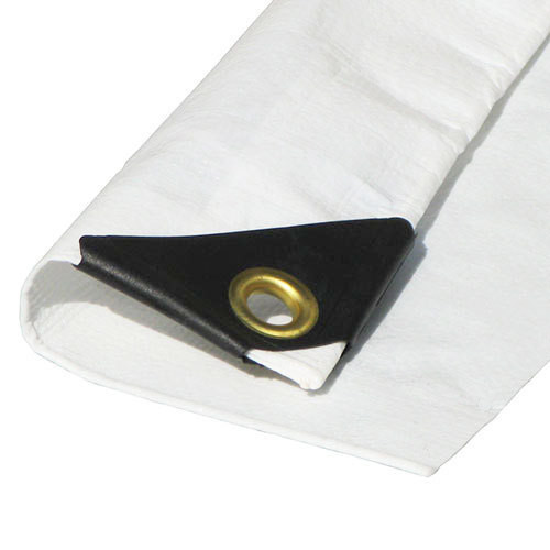7' x 14' Heavy Duty Premium White Poly Tarp (Actual Size 6'6"x13'6")