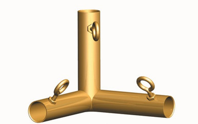 2 3/8" Flat Roof Corner Gold (F3)