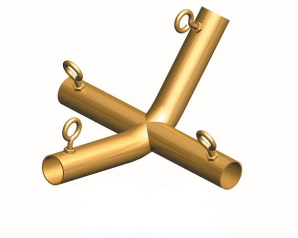 1 1/2" High Peak Center/Side with Eyebolts Gold (FV4)