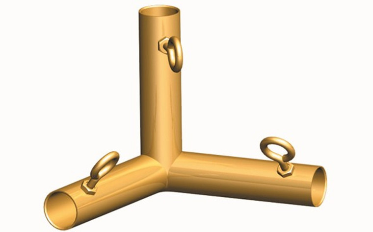 3/4" 3-Way Low Peak Corner Fitting Gold (P3J)