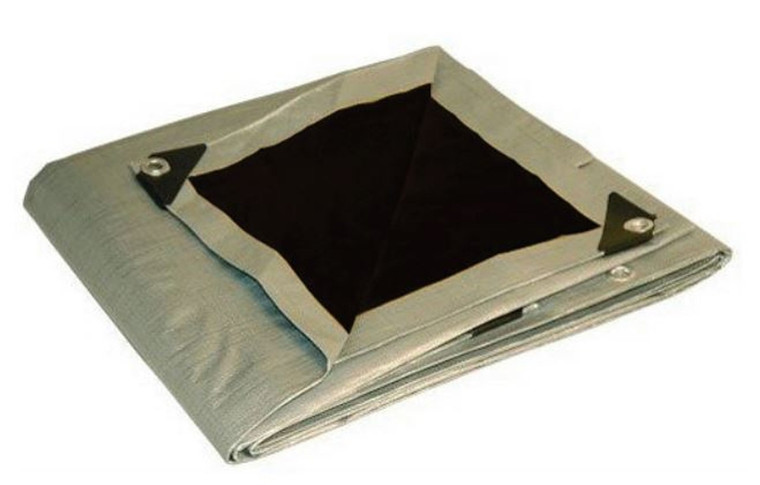 20' X 24' Silver/Black Tarp (Actual Size 19'6" X 23'6")