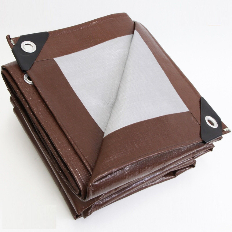 24' X 52' Super Heavy Duty Brown/SIlver Tarp (Actual Size 23'6" X 51'6")