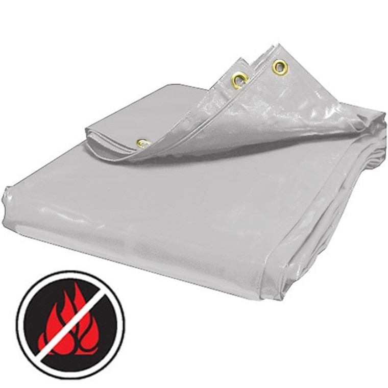 06' X 10' White PVC Vinyl Tarp 16oz (Actual Size 5'6" X 9'6")