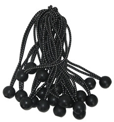 6" Premium Black Ball Bungees 10 pc. Bag