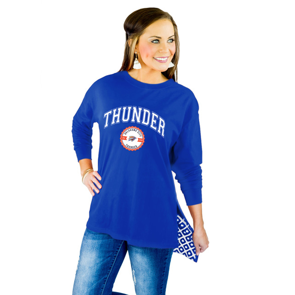 Okc Thunder Logo T-Shirt from Homage. | Royal Blue | Vintage Apparel from Homage.