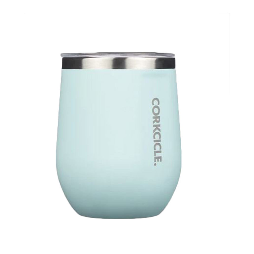 Corkcicle Stemless Wine Glass 12 oz Turquoise Sparkle Stainless