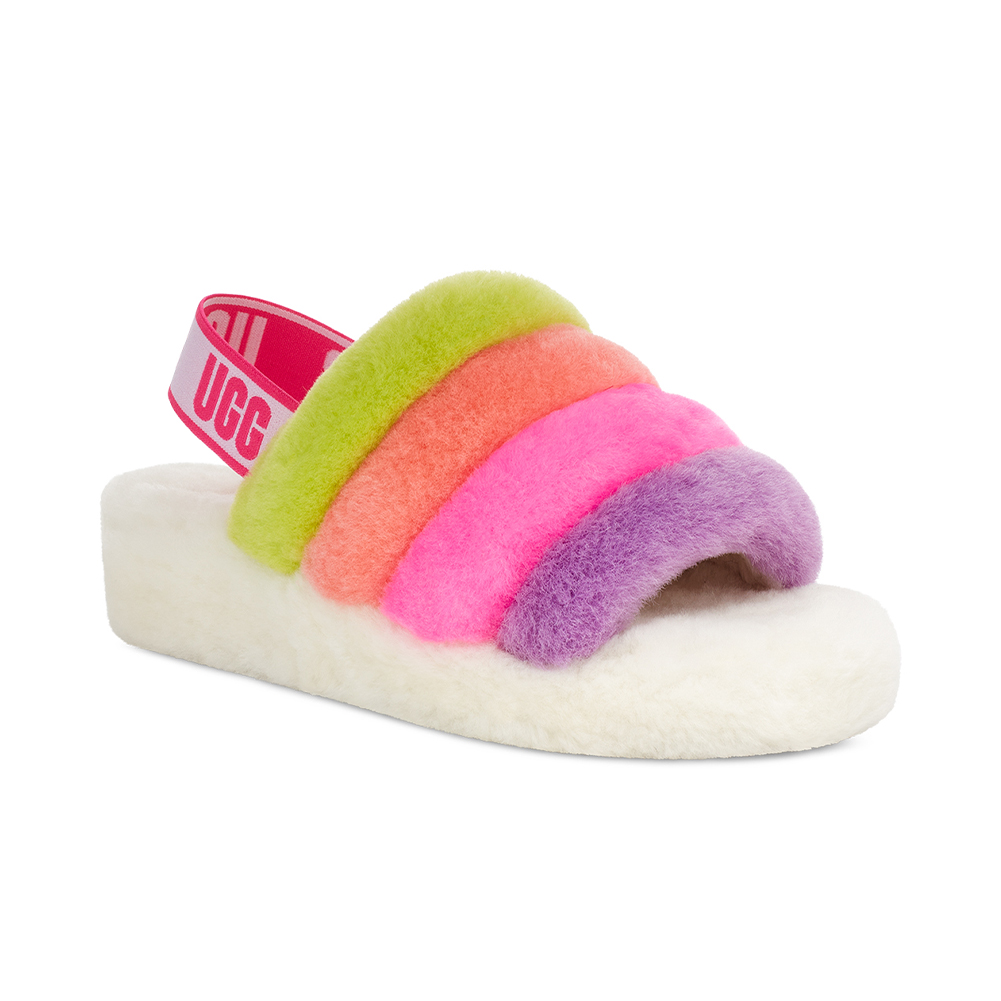 pink and yellow ugg slippers