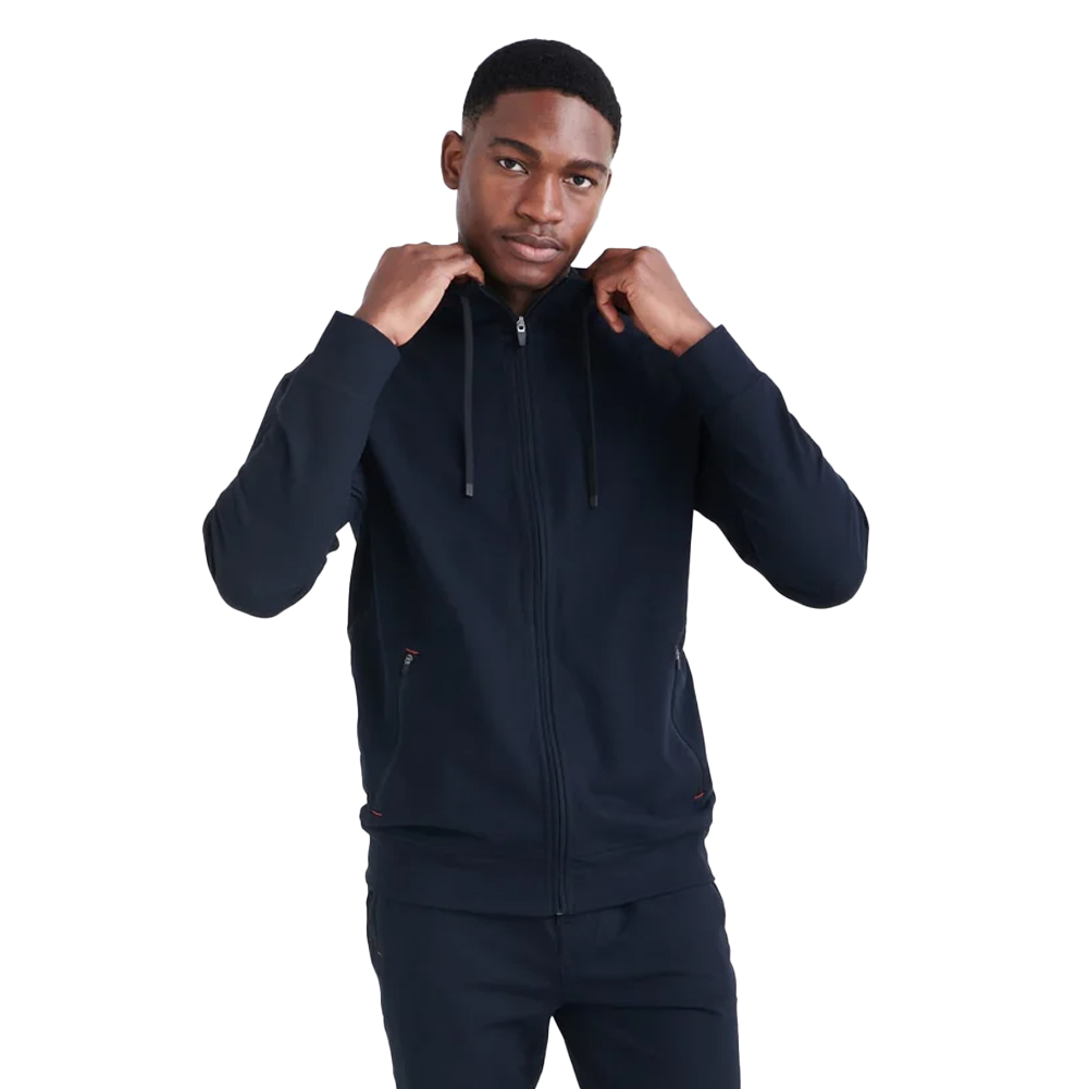 【XXL】S.F.C FULL ZIP HOODY Black Melange LEVEL Full Zip Hoodie Black – Sort Company
