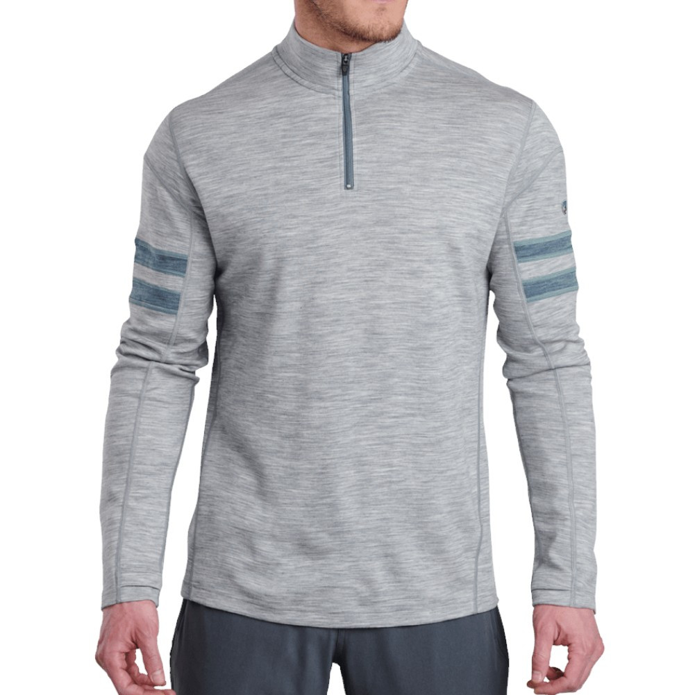 KÜHL Men's Team 1/4 Zip Sweater Men's Large 100% Merino Wool Gray #3015