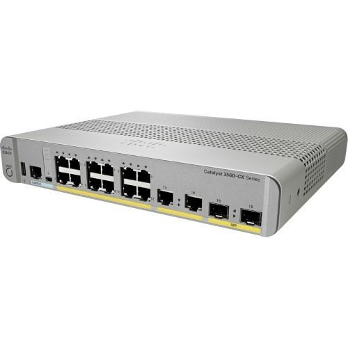 Cisco Systems, Inc WS-C3560CX-8PC-S 8 Ports Manageable 10/100/1000Base-T, 1000Base-X 3 Layer Supported 2 SFP Slots